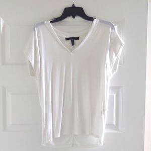 White V-Neck Women's Top